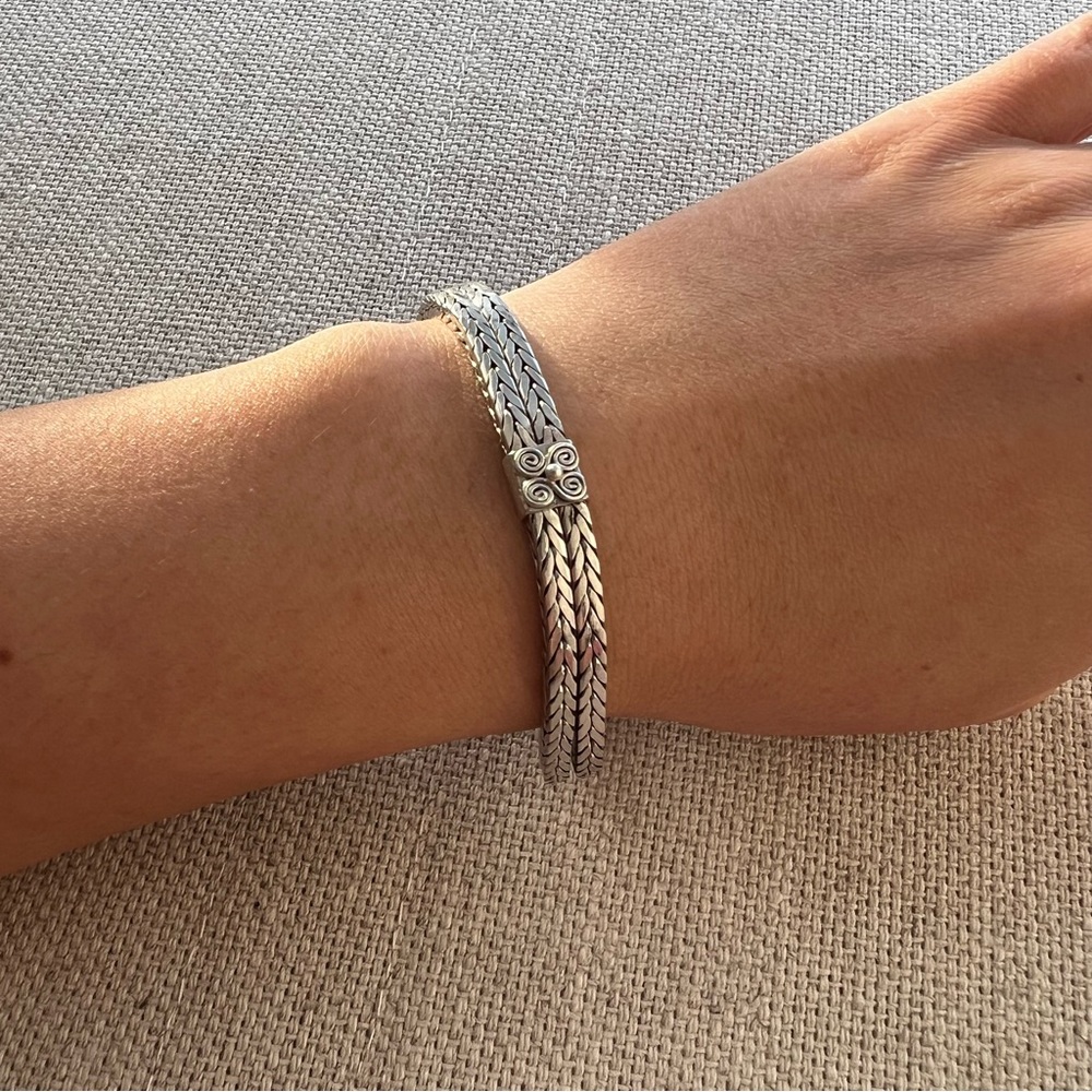 Sterling Silver Squared Double Rope Bracelet